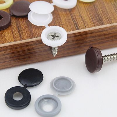 Screw Cap For Wall Furniture Plastic Decorative Nuts Cover Bolts 100pcs Fold Snap Protective Cap Button Hardware Screw Cover Picture Hangers Hooks