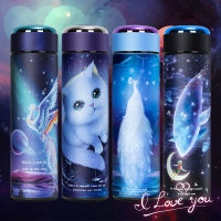 500ml Creative Cat Thermos Bottle Starry Sky Stainless Steel Vacuum Flask Thermos Cup Water Bottle for Girls Keep Warm and Cold