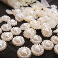 100PCS 12mm Artificial Pearl Flat Back Acrylic Pearl Decor Wedding Beads Flower Cards Home Embellishments M1L3