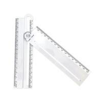 30cm Transparent Rectangle Ruler Protractor Measuring Tool Drawing Construction W3JD