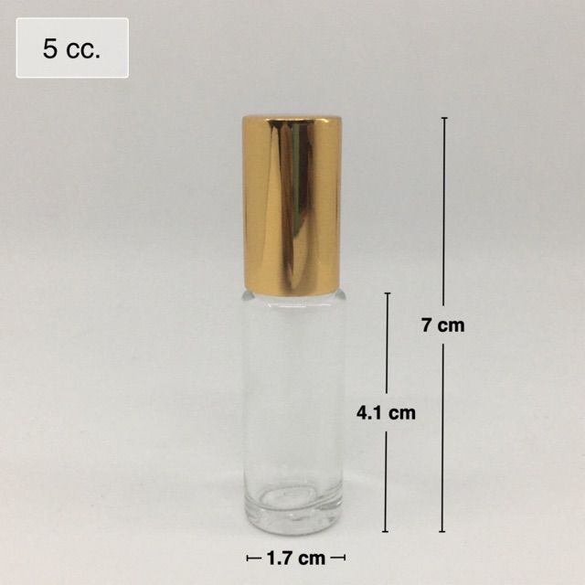 แพ็ค-10ขวด-ขวดพิมเสนน้ำลูกกลิ้ง-5-ml-สีใส-ฝาทอง
