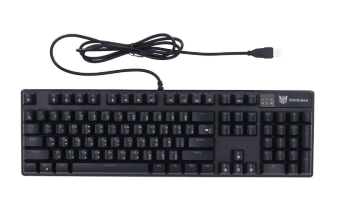 onikuma-majin-mechanical-gaming-keyboard-blue-switch-คีย์บอร์ดเกมมิ่ง-แป้นภาษาไทย-อังกฤษ-สีดำ-ของแท้-ประกันศูนย์ไทย-2ปี-black