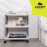 LUCKY HOME  ชั้นวางพลาสติก 3 ชั้นมีล้อ  หน้ากว้าง 45.5 cm ยาว 29 cm สูง 59 cm AE-461