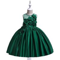 girl Stylish and elegant princess dress, sleeveless party dress,เดรสเด็กผู้หญิง ชุดเดรส เครื่องแต่งกายเด็ก กระโปรงเจ้าหญ