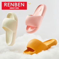 RENBEN ใหม่ INS แนวโน้มแฟชั่นขนมปังนักเรียนสวมรองเท้าคู่ลื่นสวมทนรองเท้าแตะ