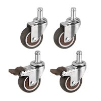 4 Pcs/Lot Circlip TPE Casters 1/1.25/1.5/2 Inch Boss Office Shift Computer Swivel Chair Silent Universal Pulley Wheels Furniture Furniture Protectors