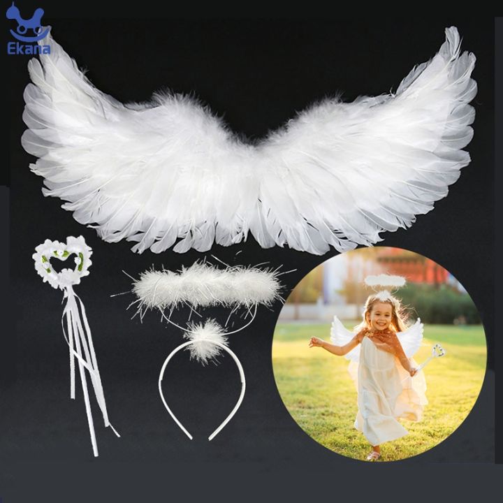 Ekana Kids Angel Wings Baby Swallow Shape White Angel Feather Wings ...