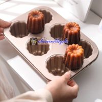 ถาดอบขนม กาเนอเล่ ถาดอบขนมคานาเล่ พิมพ์อบขนม Canele 6 ช่อง (non-stick) สินค้ามีตำหนิเป็นรอย