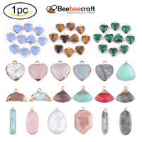 Beebeecraft 1 PC Heart Charms กับ Platinum ผลการค้นหาเหล็ก Electroplate Sodalite หินธรรมชาติจี้สำหรับสร้อยคอผู้หญิงสร้อยข้อมือเครื่องประดับทำ DIY CRAFT