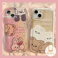 MissConnie เคสที่น่ารักสำหรับ Redmi A1 9T 9C NFC 10 10A 9A Note11 Note9 Note10 Note10s Redmi Note 11 10 11S 10S 9การ์ตูนกระต่ายน่ารัก Bear Friend เคสซองนุ่มกันกระแทก