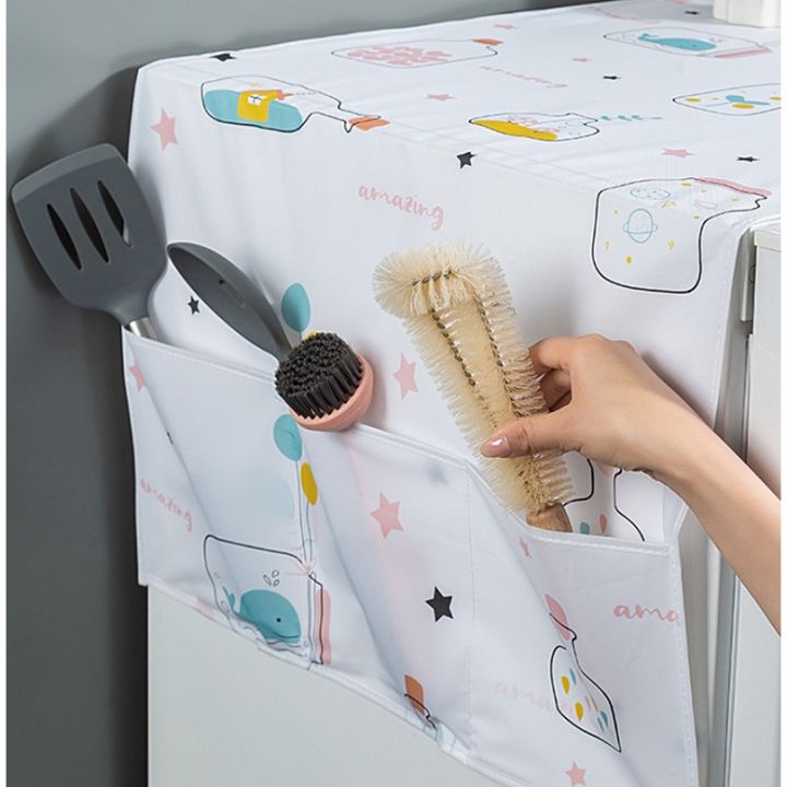 smilewil-ผ้าคลุมตู้เย็นกันฝุ่น-ผ้าคลุมตู้เย็น-กันน้ำและกันฝุ่น-มีช่องเก็บของ-ผ้าคลุมไมโครเวฟ-ผ้าคลุมเครื่องซักผ้า