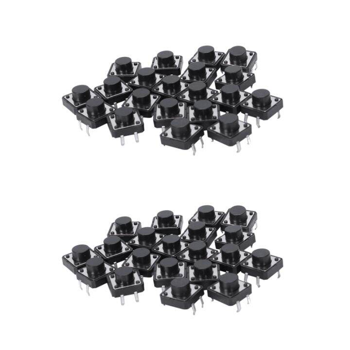 40 Pcs 12X12X7mm PCB Momentary Tact Push Button Switch 4 Pin DIP