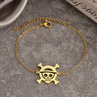 Stainless Steel Bracelets Anime Cartoon Pirate Pendant Chains Fashion Charms Bracelet For Women Jewelry Party Gifts One Piece