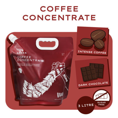 [Brave Roasters] กาแฟ Concentrate เข้มข้น - 3 ลิตร (นำไปผสมทำเป็นเมนูกาแฟต่างๆได้ง่ายๆ) *แถมCodeลดราคามูลค่า50บาท*