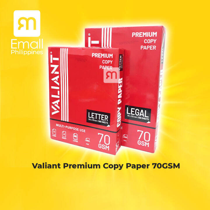 Emall Philippines Valiant Multi Purpose Bond Paper Long/Short 70 GSM Stationery School Supplies