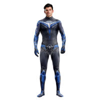 Gotham Knights Nightwing Jumpsuit บอดี้สูทแขนยาวชุดเสื้อผ้า Zentai ปาร์ตี้คาร์นิวัลฮัลโลวีน