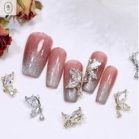 CENPAI ประกายทองเงินแบบ DIY Perlengkapan Nail Art แวววาวติดเล็บพลอยเทียม3D การตกแต่งศิลปะเล็บอุปกรณ์ทำเล็บมีเสน่ห์เล็บผีเสื้อ