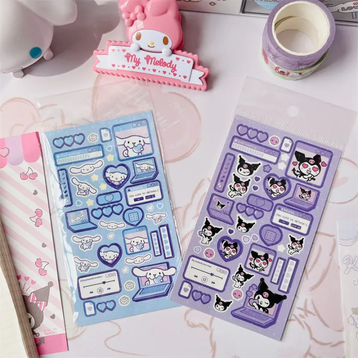 Wishcat Kuromi Cinnamoroll Dog Flash Diy Sticker Hand Account Cartoon ...