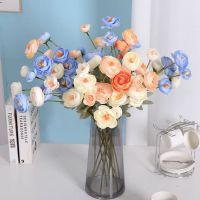 Artificial Flower European 4 Head Ocean Rose Tea Plum Wedding Home Auditorium Layout Home Living Room Decoration