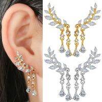 คริสตัลพู่ห้อย Anting Berlian Imitasi แฟชั่นสำหรับผู้หญิงรูปหยดน้ำ CONVENIENCE24CE3