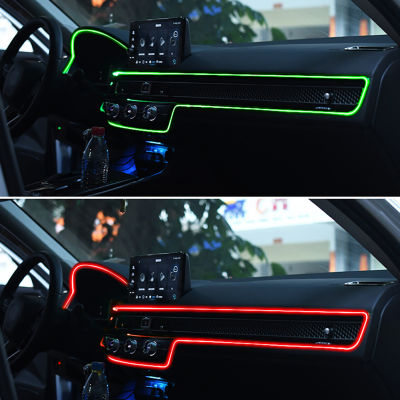 RGB ตกแต่งแดชบอร์ดแสงพอร์ต USB รถโคมไฟตกแต่งรถคอนโซลแสง Cuttable เย็นแสงสายยานพาหนะตั้งแคมป์ผับตกแต่ง