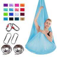 Swing Yoga Hammock Elastic Sensory Aerial Yoga พร้อมฮาร์ดแวร์เปลญวนยืดสำหรับเด็กผู้ใหญ่ในร่มกลางแจ้ง Camping