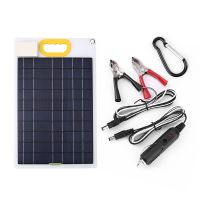 40W Solar Panel QC3.0 Fast Charging Monocrystalline Silicon 4-Port Dual USB Solar Charger with Handle