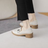 5 cm high-heeled shoes British leather shoes Mid-heeled shoes Casual womens shoes Flat shoes Platform JK loafers Soft