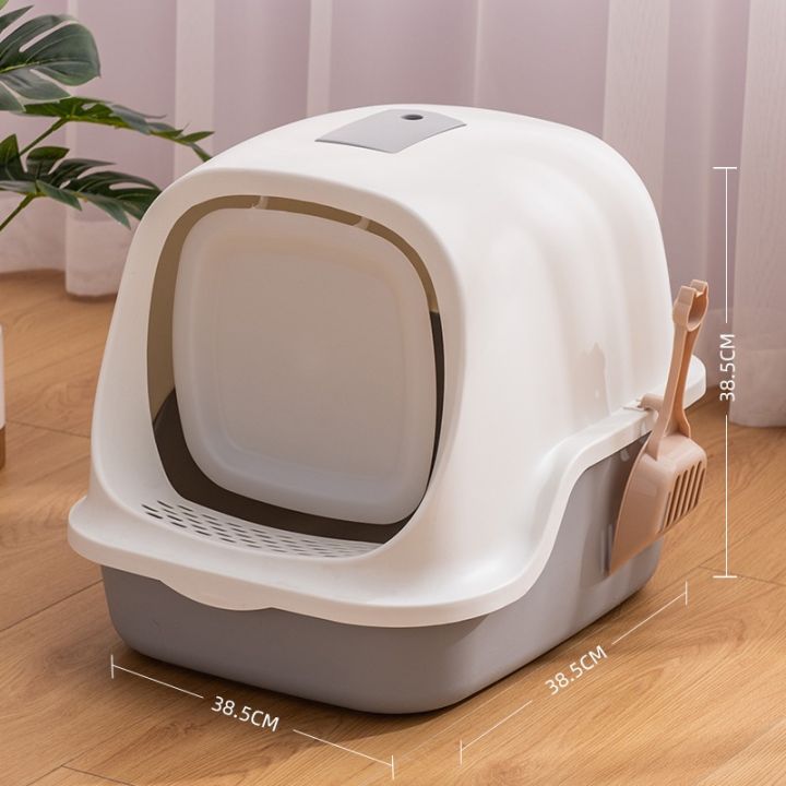 baby-pet-ห้องน้ำแมวทรงโดม-ห้องน้ำแมว-กระบะทรายแมว-รุ่น-ฝาเปิดเต็มใบ-cat-litter-box