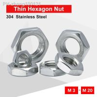 1-50 PCS Thin Hexagon Nuts M3 M4 M5 M6 M8 M10 M12 M14 M16 M18 M20 304 Stainless Steel Material Din 439 Match With Screw Bolt