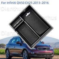 สำหรับ Infiniti QX50 EX25 2013-2016รถคอนโซลกลางที่เท้าแขนกล่องเก็บออแกไนเซอร์ถาดอุปกรณ์เสริม2015 2014