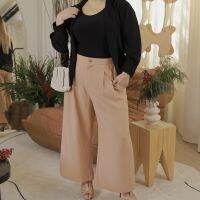 Churros Pants - Color Peach brown - กางเกง ทรงกระบอก สาวอวบ พลัสไซส์ ทำงาน สีน้ำตาลพีช chubbyandcute