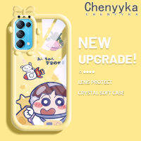 เคส Chenyyyka สำหรับ OPPO Reno 5 4G Reno 5 5G Reno5 K เคสค้นหา X3 Lite Nene Little Monster Bowknot ปลอกนิ่มกันกระแทกทนต่อการขัดถูเคสโทรศัพท์โปร่งใส TPU ซิลิกาเจลเลนส์กล้องถ่ายรูปฝาครอบป้องกัน