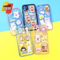 เคส i11 เคสมือถือ TPU ขอบสีกันกล้อง กากเพชรกริตเตอร์ลายการ์ตูน