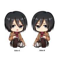 Levi Ackerman Mikasa หมอนตุ๊กตาโมเดลหุ่น Mikasa ปลอกหมอนสองด้านขนาด48ซม. สำหรับตุ๊กตานกฮูกโจมตีจากผ่าพิภพไททัน