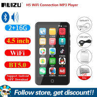 RUIZU H5 16G Android WiFi MP3เครื่องเล่นเพลง Bluetooth 5.0 4.5นิ้วหน้าจอ IPS HD วิดีโอเล่น MP4พร้อม Built-In ลำโพงมินิสมาร์ทนักเรียนกระเป๋าหนังสืออิเล็กทรอนิกส์สนับสนุนวิทยุ FM ภาพปฏิทินขยายการ์ด128GB.