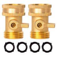 Brass Garden Hose Shut-Off Valve,2 Pack 3/4 Inch Heavy Duty Solid Brass Garden Hose Shut Off Valve with 4 Extra Washers