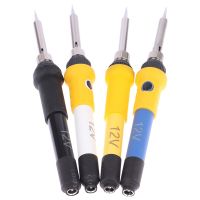 ┋ DC 12V Portable Soldering Iron Low voltage Car Battery 60W Welding Rework Repair Tools Rubber Handle Rechargeable Soldering Iron