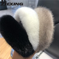 2021 Womens luxury winter 100 mink fur headband high quality real fur hair band lady fashion hair hoop