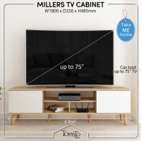 HOT** ชั้นวางทีวี 75 นิ้ว Miller TV cabinet กว้าง180ซม | สวยหรูเกิน | คุณภาพส่งออกยุโรป | เก็บและวางของได้เยอะ ส่งด่วน ชั้น วาง ของ ชั้นวางของ ไม้ ชั้นวางของ ผนัง ชั้นวางของมินิ