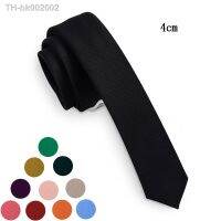 ₪ Ricnais New Design 4cm Slim Tie For Mens Black Green Solid Striped Skinny Necktie Suit Man Business Wedding Dress Accessory Ties