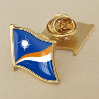 Marshall Islands Mar-shall Islands Flag Crystal Resin Drop Badge Brooch Flag Chest of All Countries in the World All-metal Brooch Copper Brooch Collection