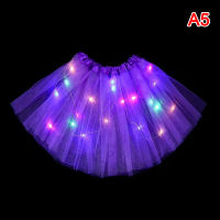 QUNED สาวผีเสื้อไฟขึ้น Tutu LED กระโปรงเรืองแสงดอกไม้พวงหรีดมงกุฎแถบคาดศีรษะพรรคมายากลนางฟ้าคริสต์มาสเครื่องแต่งกายวันเกิด