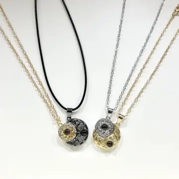 Buy AJSCouple Magnetic Necklace for Matching Couple Necklaces Sun Moon  Pendant| /Love You Necklace /100 Languages Matching Heart Necklace for  Couples/Best Friends Valentines Day Gift For Unisex Adult Online at  desertcartINDIA