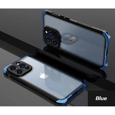 เคสโทรศัพท์โลหะอลูมิเนียมสำหรับ iPhone 11 13 14 Pro Max ฝาหลังกรอบแว่นโลหะป้องกันการตกสำหรับ Iphone XS MAX XR 7 8 Plus