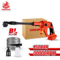 ONEVAN 150Bar 6 In 1 Brushless แบบพกพารถเครื่องซักผ้าแรงดันสูง Water Jet 5M ท่อน้ำโฟมหม้อสำหรับ Makita 18V แบตเตอรี่