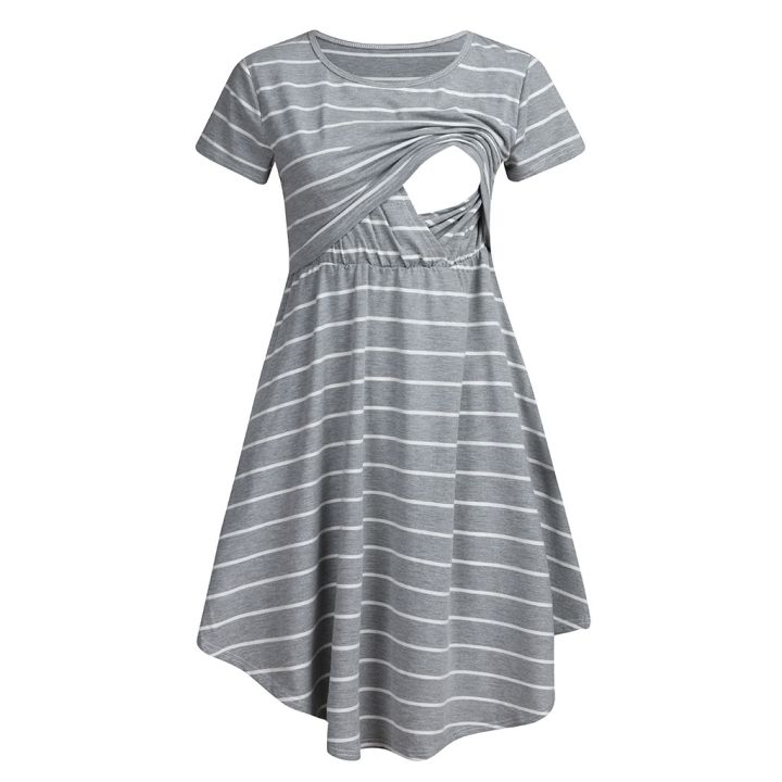 vestido-de-maternidade-listrado-para-mulheres-pijama-multifuncional-maternidade-patchwork-novo-design-ver-o