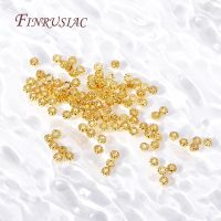 ❈ 3MM 18K Gold Plated Brass Round Corrugated Spacer Beads Separator Beads For Jewelry Supplies DIY Necklace Bracelet Making