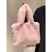 Winter and summer niche furry handbag women 2023 new large-capacity cute plush fluffy bag 【BYUE】