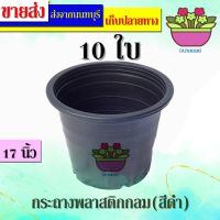 (10ใบ) papamami กระถางพลาสติก 17นิ้ว ดำ กระถางดำ กระถางปลูกต้นไม้ กระถางต้นไม้ใหญ่ ที่ปลูกต้นไม้ สีดำ กระถางไม้ด่าง กระถางปลูกไม้ด่าง กระถางกล้วยด่าง กระถางกลม Flower Pot